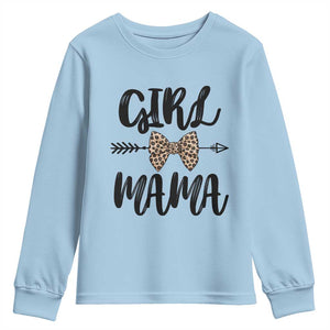 Funny Girl Mama Youth Sweatshirt Leopard New Mom Mother's Day TS11 Light Blue Print Your Wear
