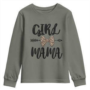 Funny Girl Mama Youth Sweatshirt Leopard New Mom Mother's Day TS11 Military Green Print Your Wear