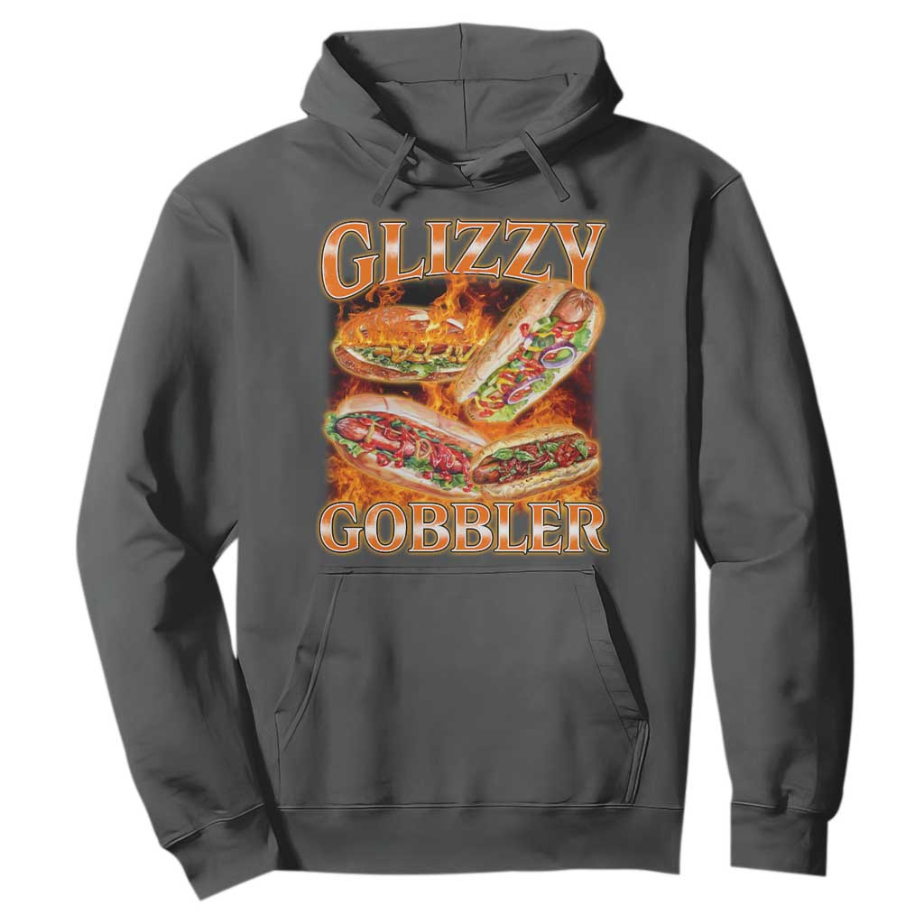 Funny Glizzy Gobbler Hoodie Glizzy Hot Dog Meme Hilarious TS11 Dark Heather Print Your Wear