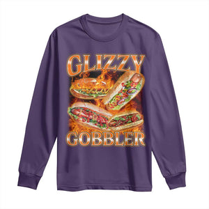 Funny Glizzy Gobbler Long Sleeve Shirt Glizzy Hot Dog Meme Hilarious TS11 Purple Print Your Wear