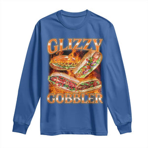 Funny Glizzy Gobbler Long Sleeve Shirt Glizzy Hot Dog Meme Hilarious TS11 Royal Blue Print Your Wear