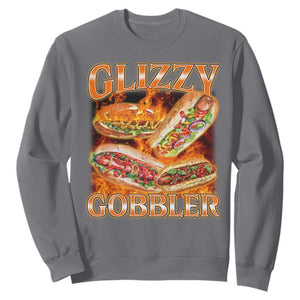 Funny Glizzy Gobbler Sweatshirt Glizzy Hot Dog Meme Hilarious TS11 Charcoal Print Your Wear