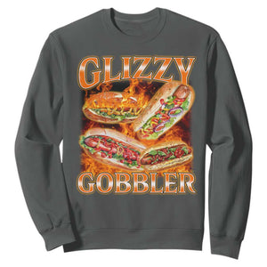 Funny Glizzy Gobbler Sweatshirt Glizzy Hot Dog Meme Hilarious TS11 Dark Heather Print Your Wear