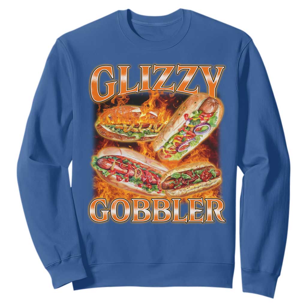 Funny Glizzy Gobbler Sweatshirt Glizzy Hot Dog Meme Hilarious TS11 Royal Blue Print Your Wear