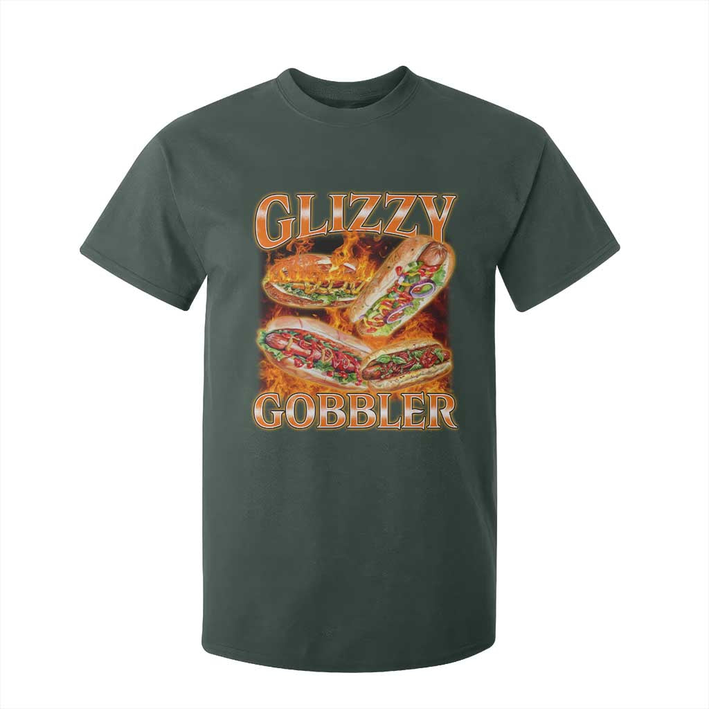 Funny Glizzy Gobbler T Shirt For Kid Glizzy Hot Dog Meme Hilarious TS11 Dark Forest Green Print Your Wear