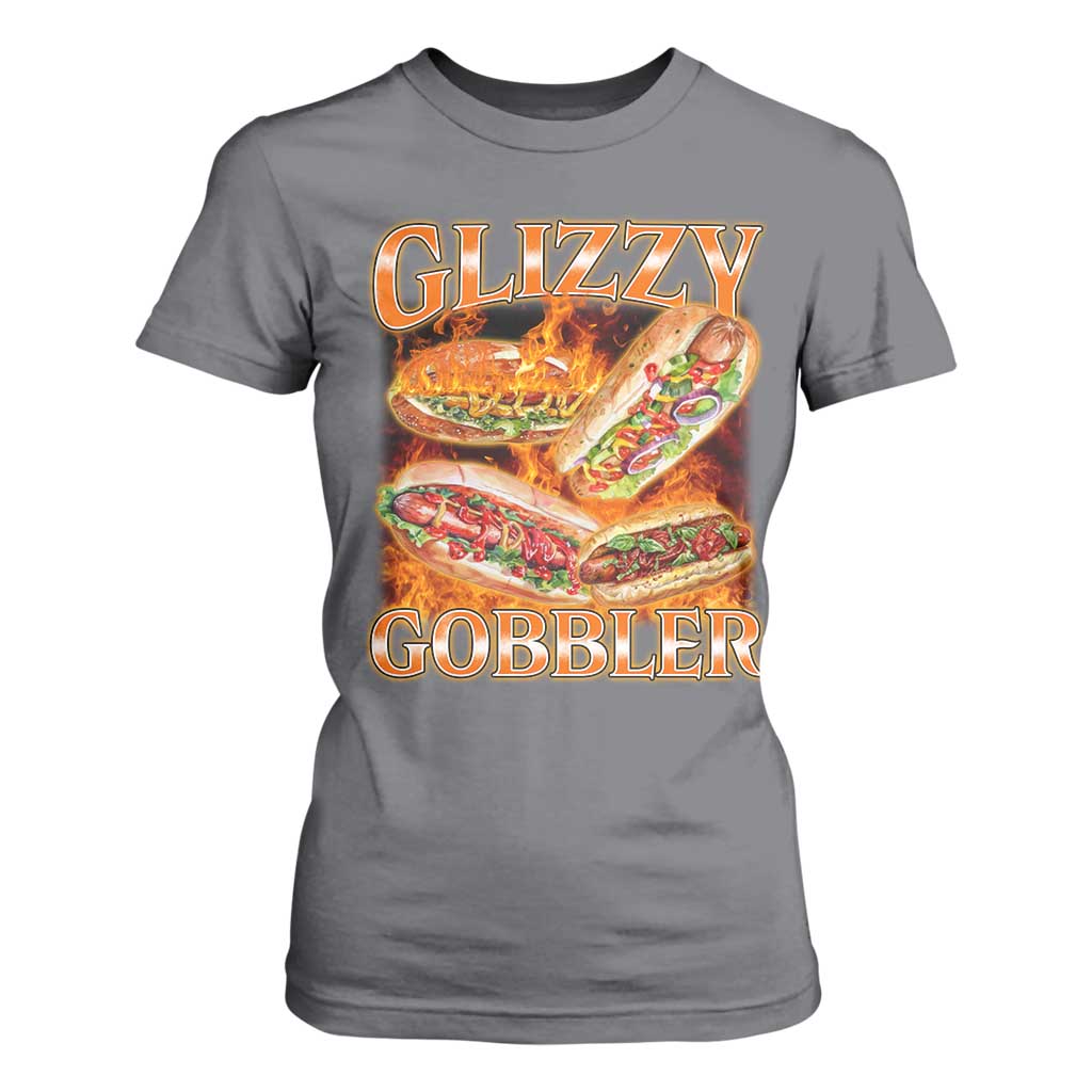 Funny Glizzy Gobbler T Shirt For Women Glizzy Hot Dog Meme Hilarious TS11 Charcoal Print Your Wear