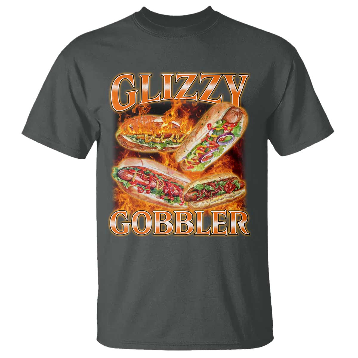Funny Glizzy Gobbler T Shirt Glizzy Hot Dog Meme Hilarious TS11 Dark Heather Print Your Wear
