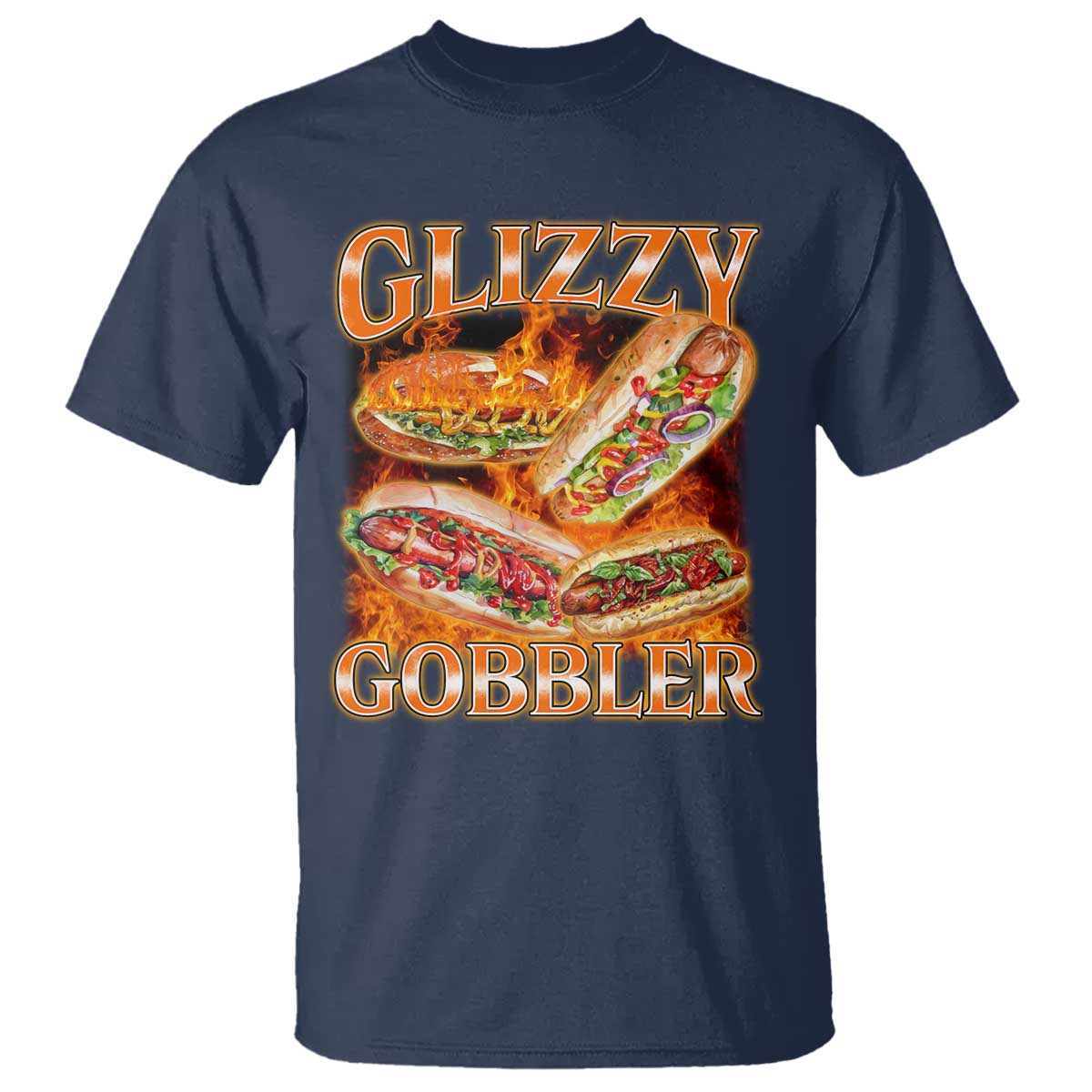 Funny Glizzy Gobbler T Shirt Glizzy Hot Dog Meme Hilarious TS11 Navy Print Your Wear