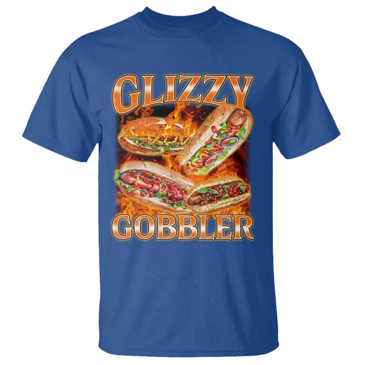 Funny Glizzy Gobbler T Shirt Glizzy Hot Dog Meme Hilarious TS11 Royal Blue Print Your Wear