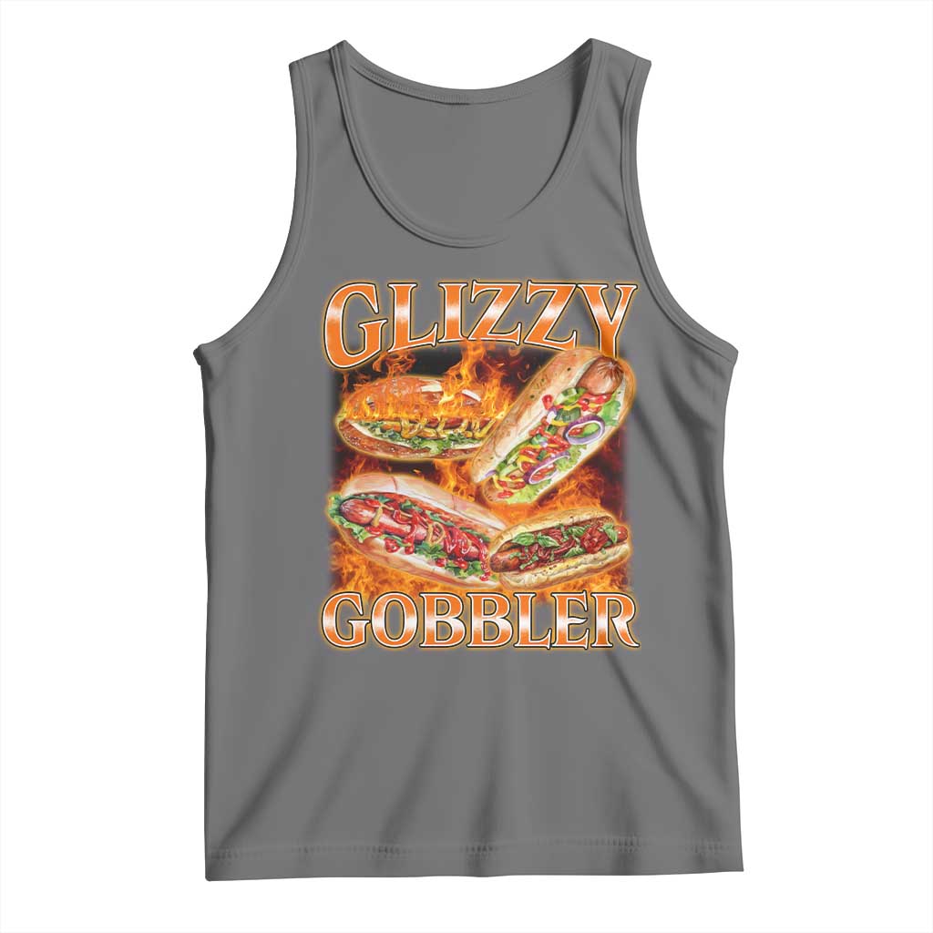 Funny Glizzy Gobbler Tank Top Glizzy Hot Dog Meme Hilarious TS11 Black Heather Print Your Wear