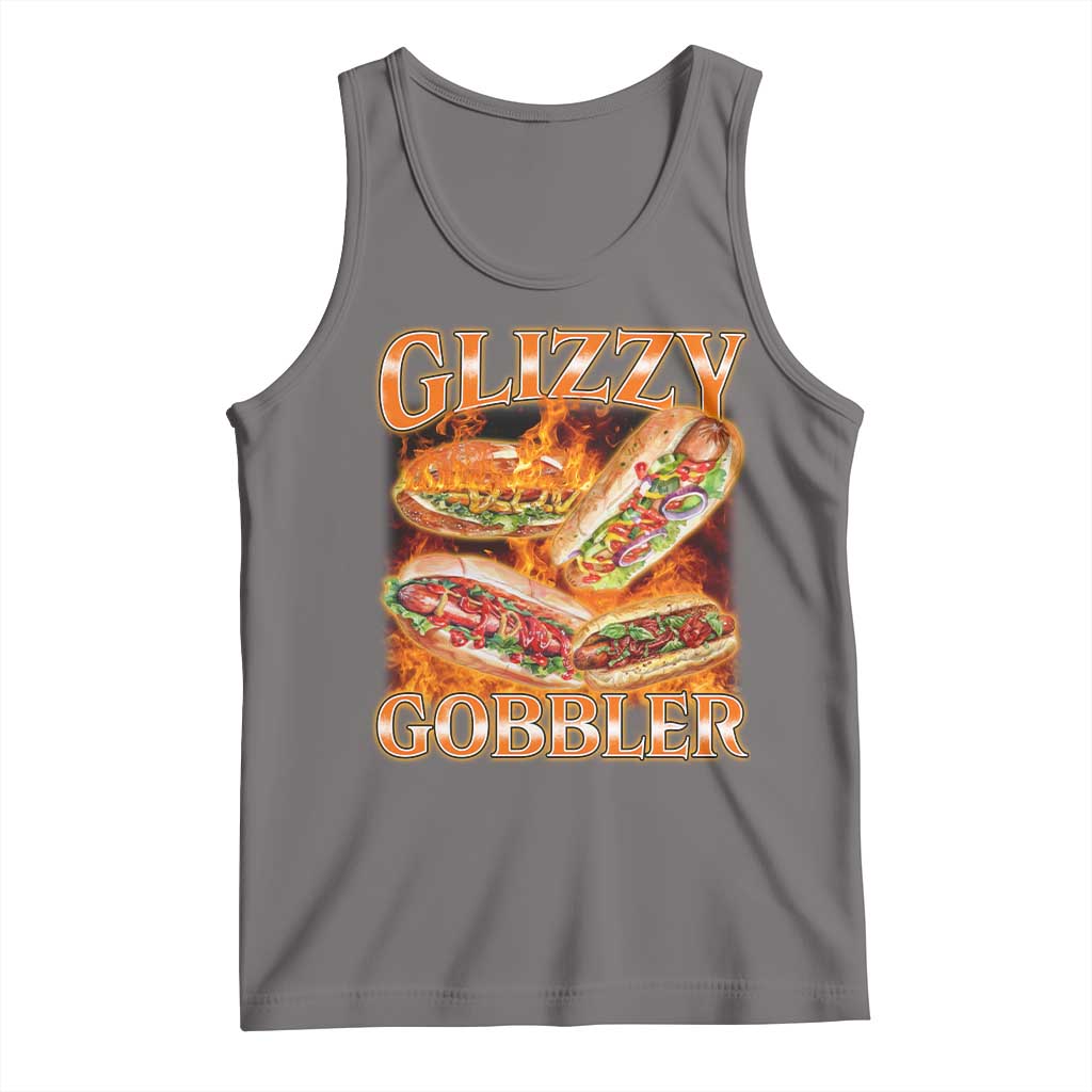 Funny Glizzy Gobbler Tank Top Glizzy Hot Dog Meme Hilarious TS11 Deep Heather Print Your Wear