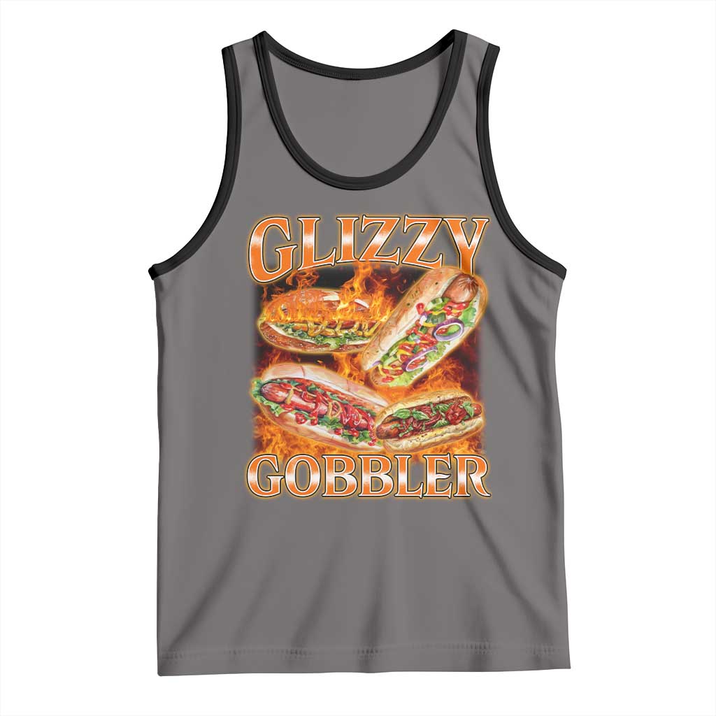 Funny Glizzy Gobbler Tank Top Glizzy Hot Dog Meme Hilarious TS11 Deep Heather Black Print Your Wear