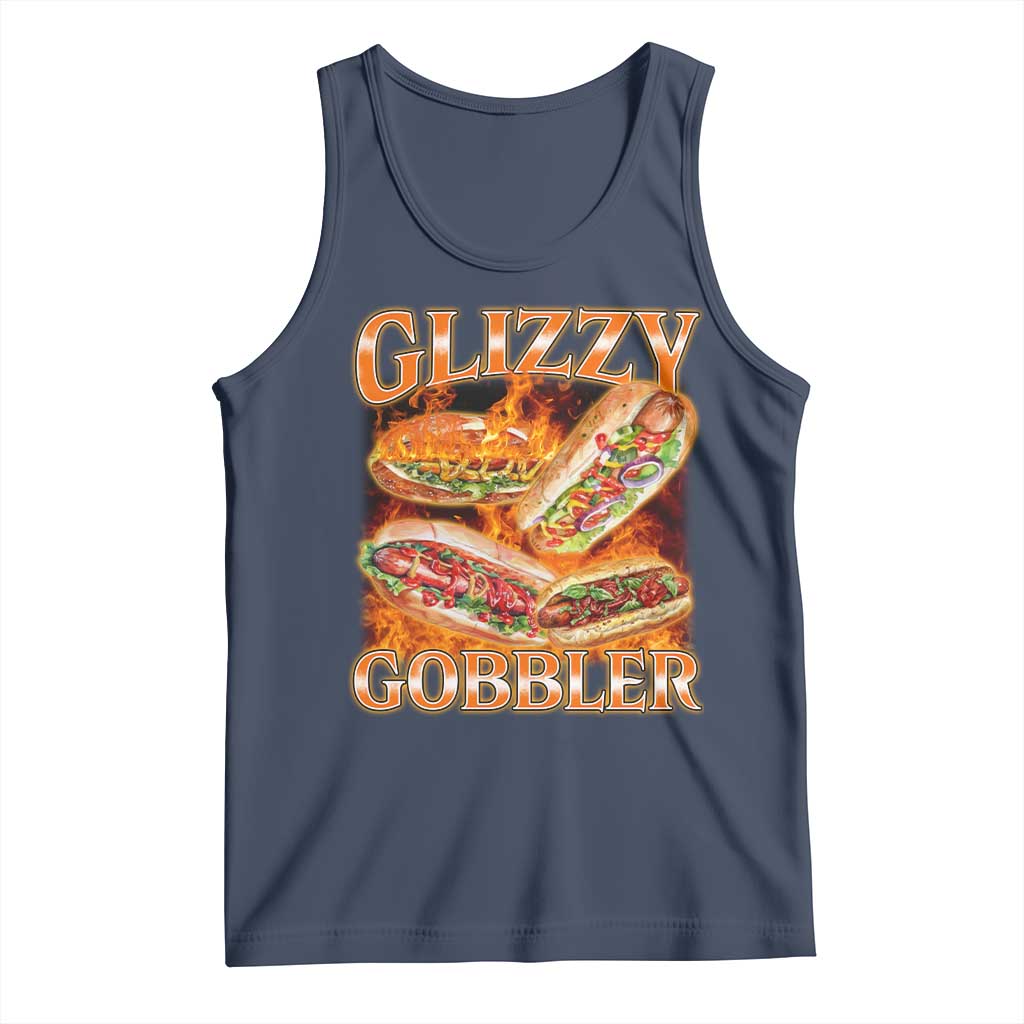 Funny Glizzy Gobbler Tank Top Glizzy Hot Dog Meme Hilarious TS11 Navy Print Your Wear