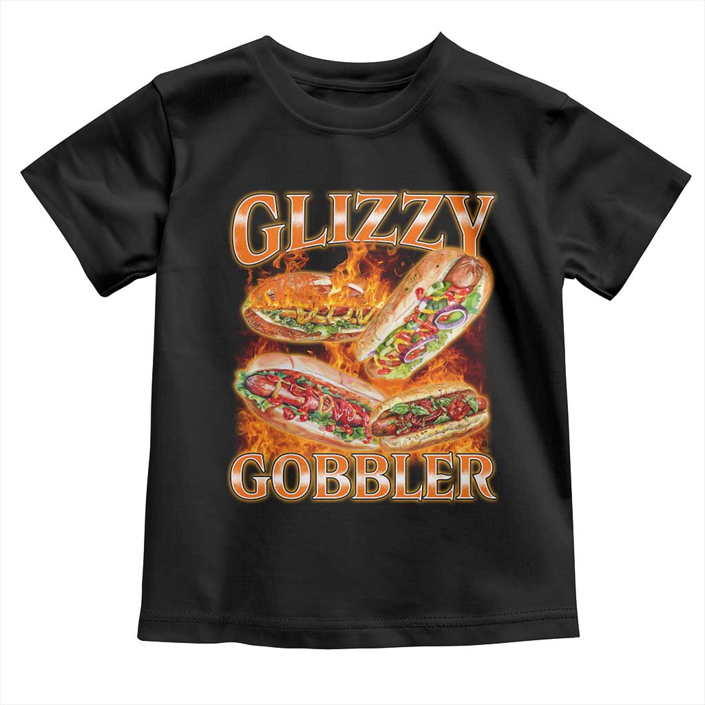 Funny Glizzy Gobbler Toddler T Shirt Glizzy Hot Dog Meme Hilarious TS11 Black Print Your Wear