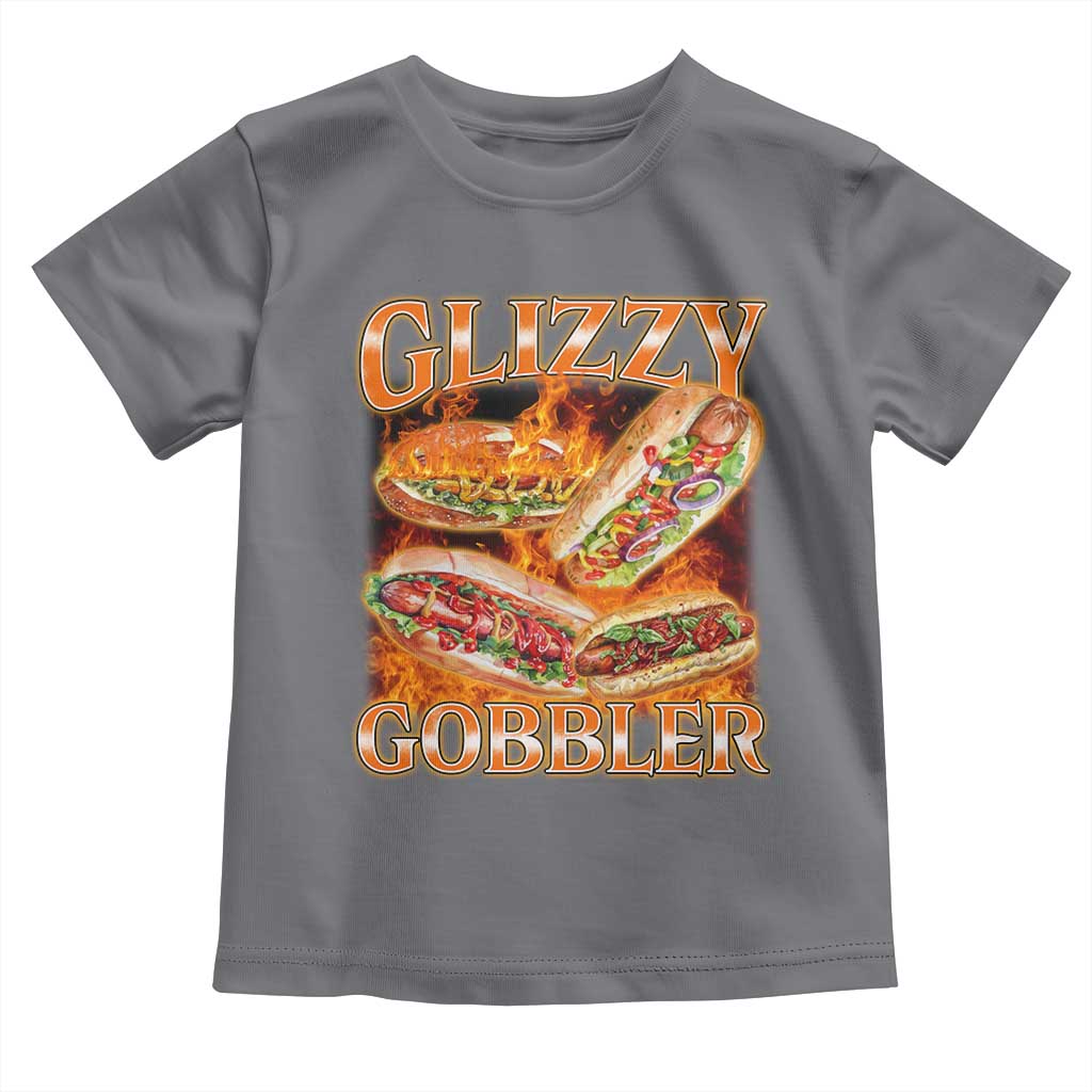 Funny Glizzy Gobbler Toddler T Shirt Glizzy Hot Dog Meme Hilarious TS11 Charcoal Print Your Wear
