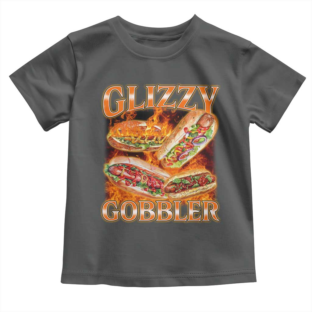 Funny Glizzy Gobbler Toddler T Shirt Glizzy Hot Dog Meme Hilarious TS11 Dark Heather Print Your Wear