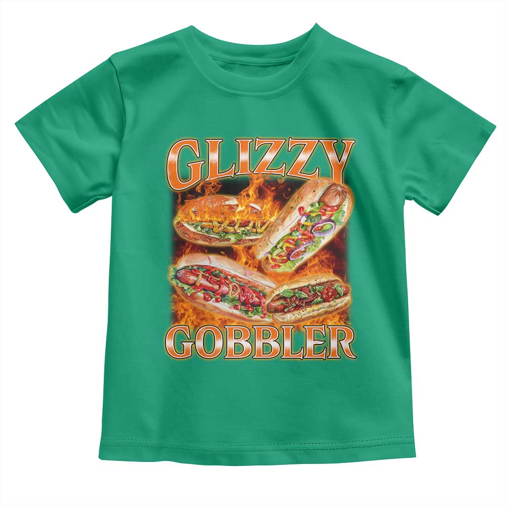 Funny Glizzy Gobbler Toddler T Shirt Glizzy Hot Dog Meme Hilarious TS11 Irish Green Print Your Wear
