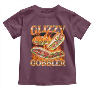 Funny Glizzy Gobbler Toddler T Shirt Glizzy Hot Dog Meme Hilarious TS11 Maroon Print Your Wear