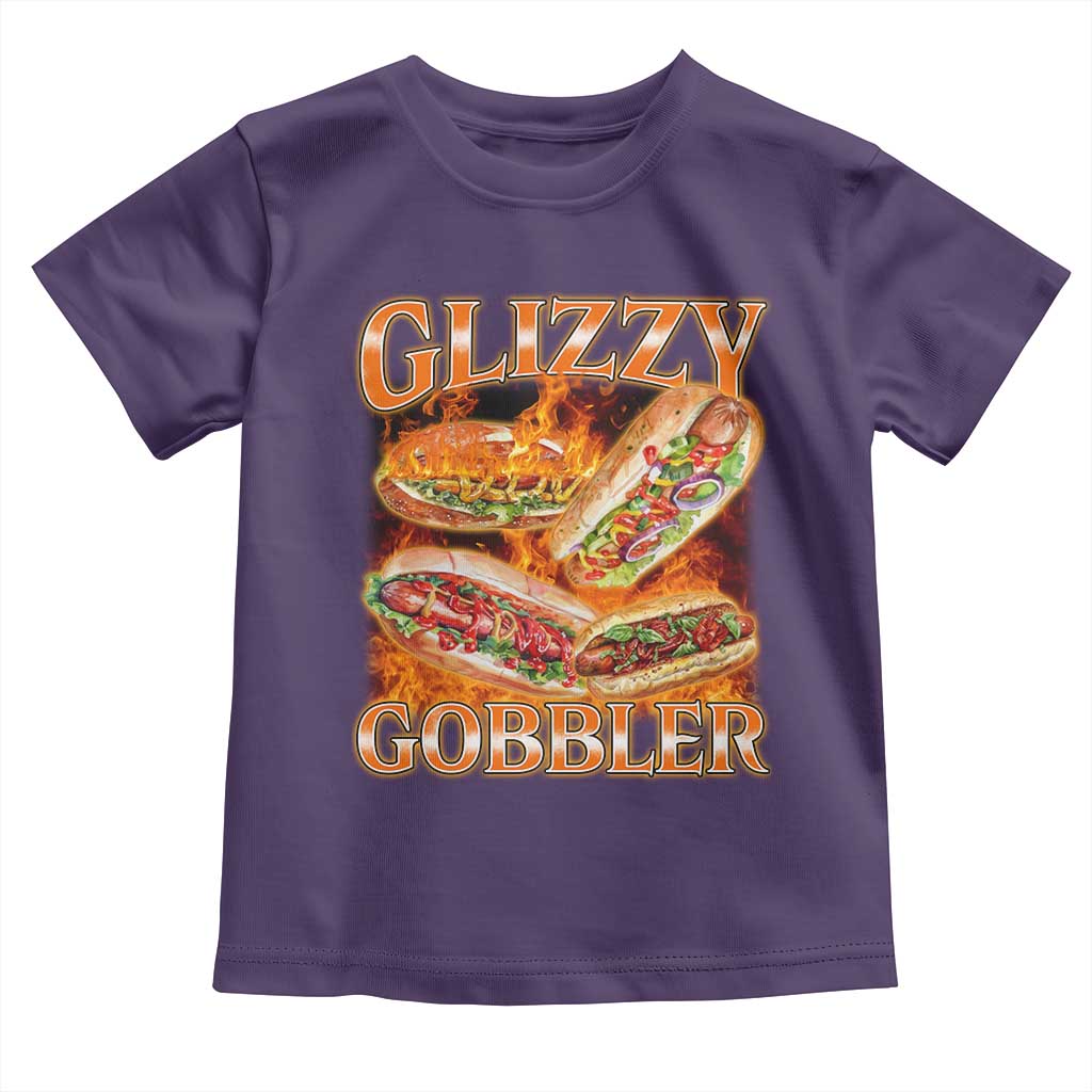 Funny Glizzy Gobbler Toddler T Shirt Glizzy Hot Dog Meme Hilarious TS11 Purple Print Your Wear