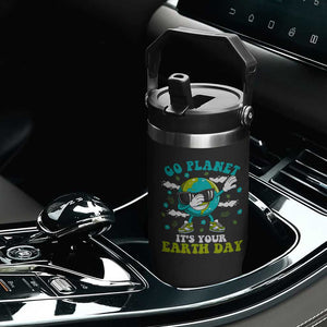 Funny Go Planet It's Your Earth Day Flip Straw Tumbler Dabbing Earth Flower TS11 Print Your Wear