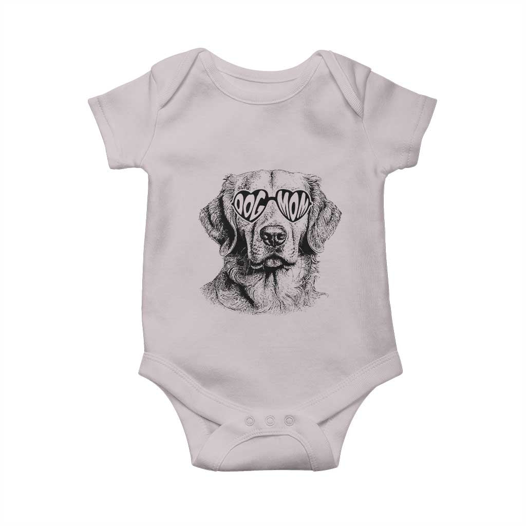 Funny Golden Retirever Dog Mom Baby Onesie Heart Shaped Sunglasses TS11 Ice Gray Print Your Wear