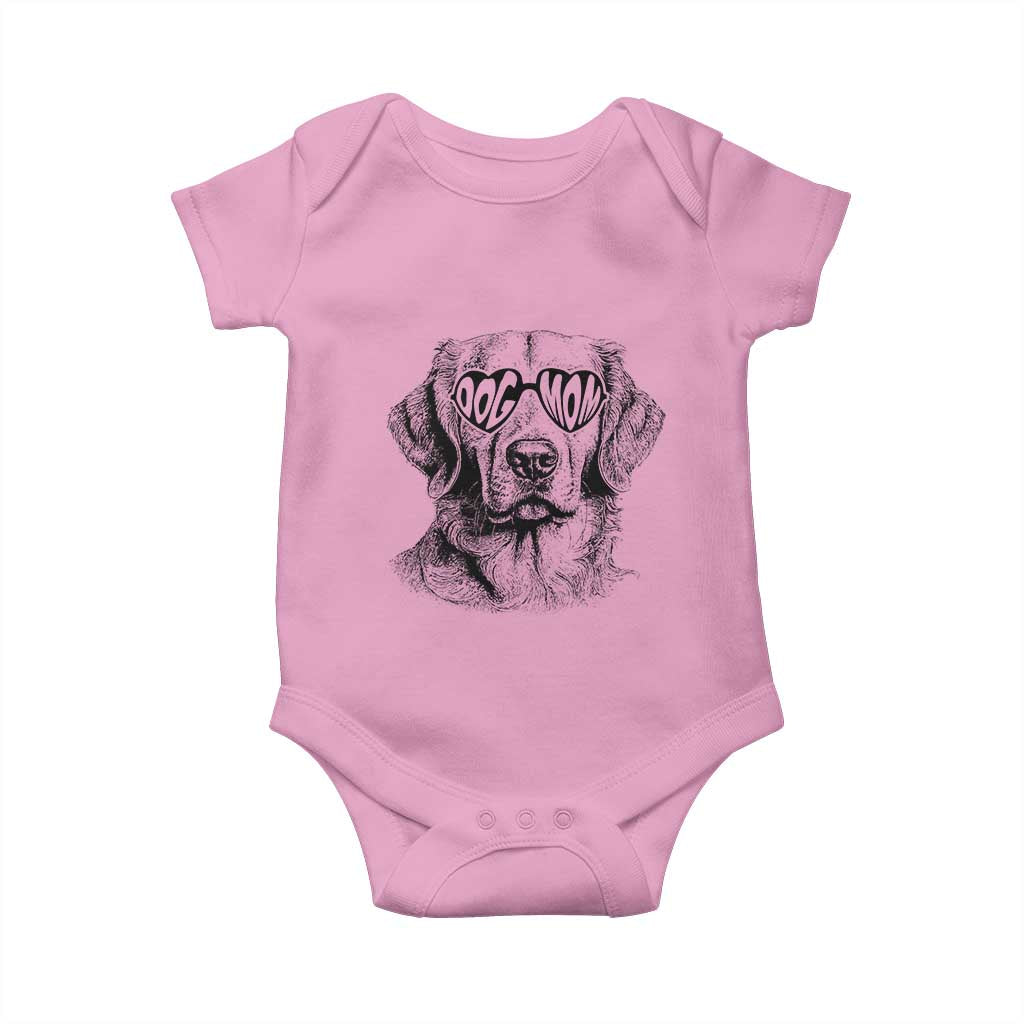 Funny Golden Retirever Dog Mom Baby Onesie Heart Shaped Sunglasses TS11 Light Pink Print Your Wear