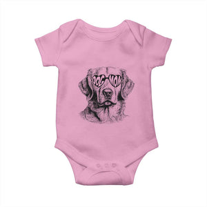 Funny Golden Retirever Dog Mom Baby Onesie Heart Shaped Sunglasses TS11 Light Pink Print Your Wear