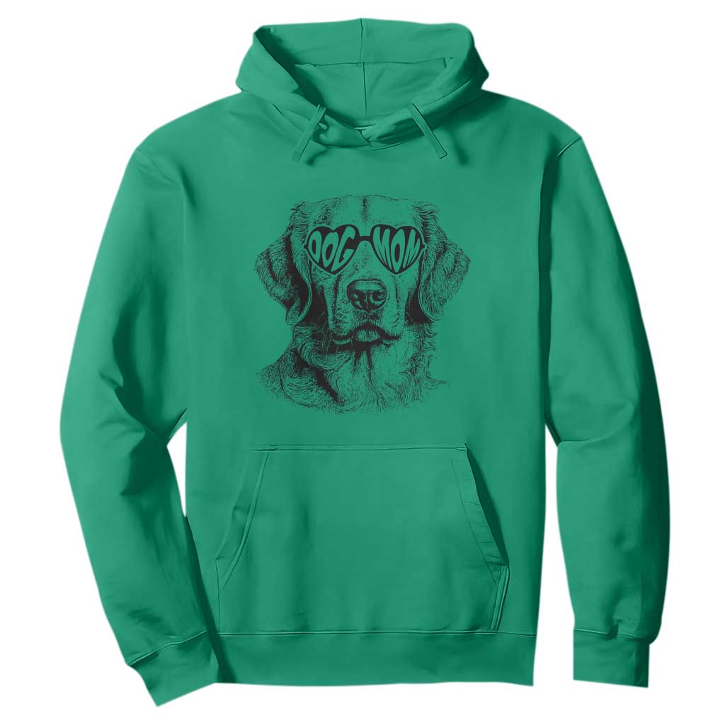 Funny Golden Retirever Dog Mom Hoodie Heart Shaped Sunglasses TS11 Irish Green Print Your Wear