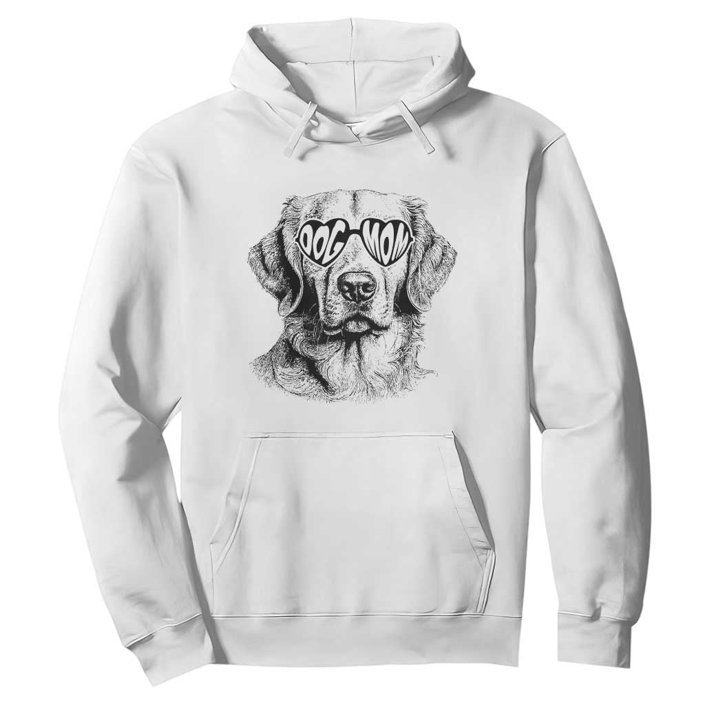 Funny Golden Retirever Dog Mom Hoodie Heart Shaped Sunglasses TS11 White Print Your Wear