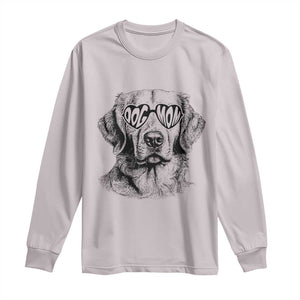 Funny Golden Retirever Dog Mom Long Sleeve Shirt Heart Shaped Sunglasses TS11 Ice Gray Print Your Wear