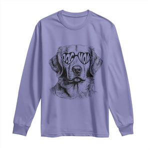 Funny Golden Retirever Dog Mom Long Sleeve Shirt Heart Shaped Sunglasses TS11 Violet Print Your Wear