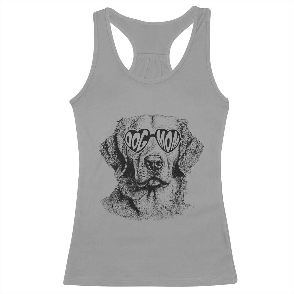 Funny Golden Retirever Dog Mom Racerback Tank Top Heart Shaped Sunglasses TS11 Sport Gray Print Your Wear