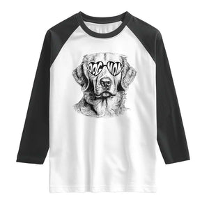 Funny Golden Retirever Dog Mom Raglan Shirt Heart Shaped Sunglasses TS11 White Black Print Your Wear