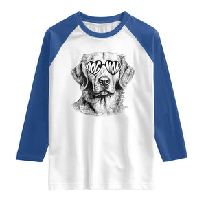 Funny Golden Retirever Dog Mom Raglan Shirt Heart Shaped Sunglasses TS11 White Royal Print Your Wear