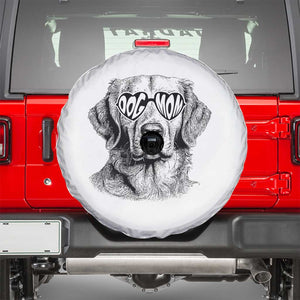 Funny Golden Retirever Dog Mom Spare Tire Cover Heart Shaped Sunglasses TS11 White Print Your Wear