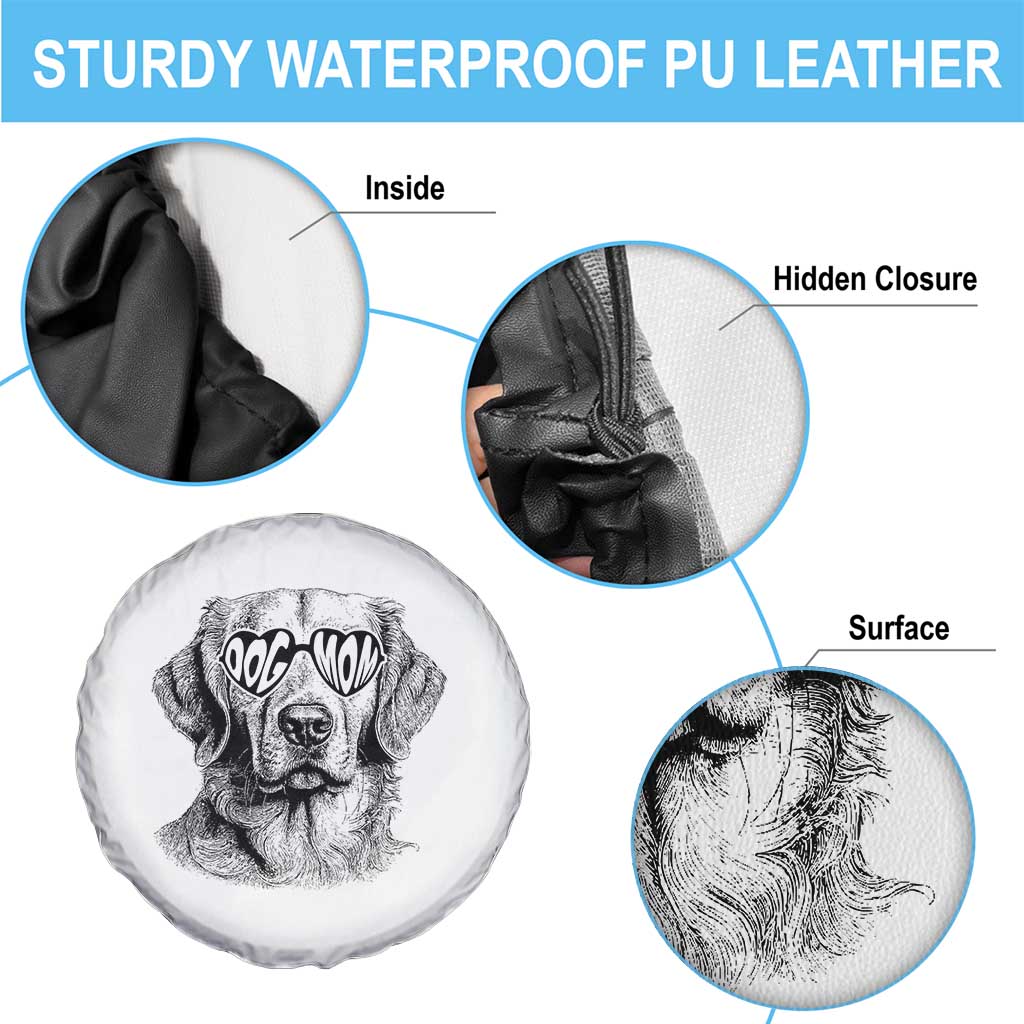 Funny Golden Retirever Dog Mom Spare Tire Cover Heart Shaped Sunglasses TS11 Print Your Wear