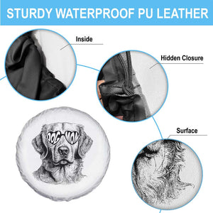 Funny Golden Retirever Dog Mom Spare Tire Cover Heart Shaped Sunglasses TS11 Print Your Wear