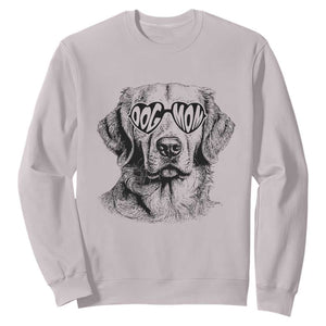 Funny Golden Retirever Dog Mom Sweatshirt Heart Shaped Sunglasses TS11 Ice Gray Print Your Wear