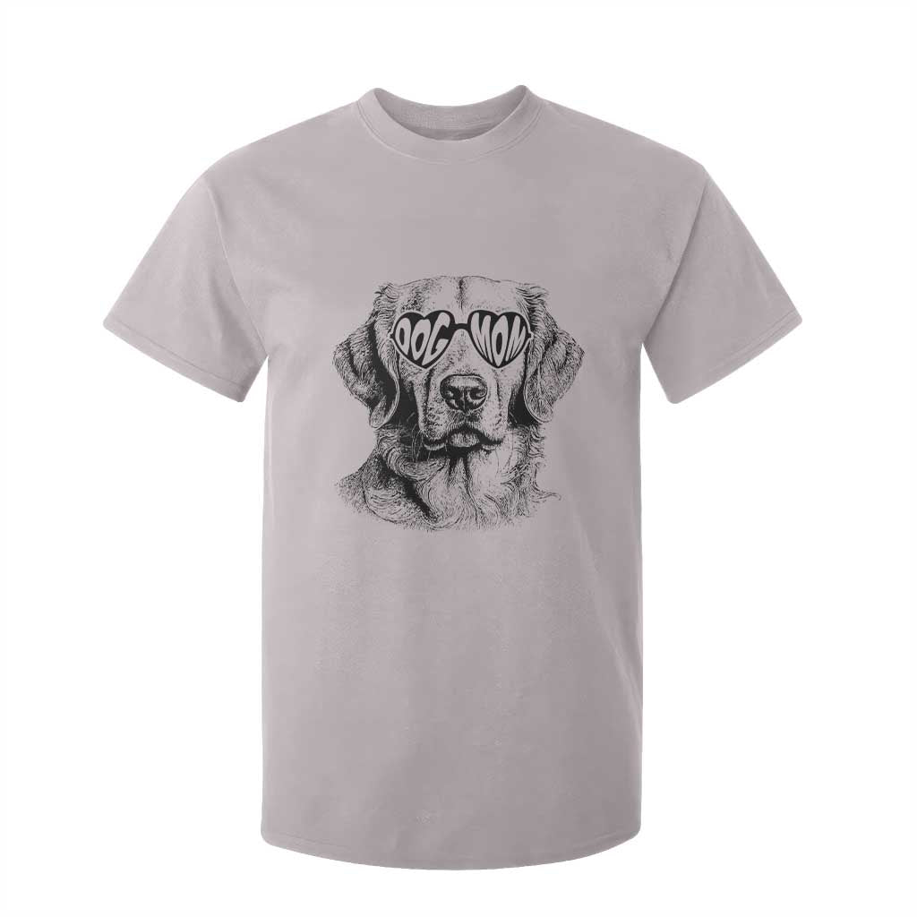 Funny Golden Retirever Dog Mom T Shirt For Kid Heart Shaped Sunglasses TS11 Ice Gray Print Your Wear