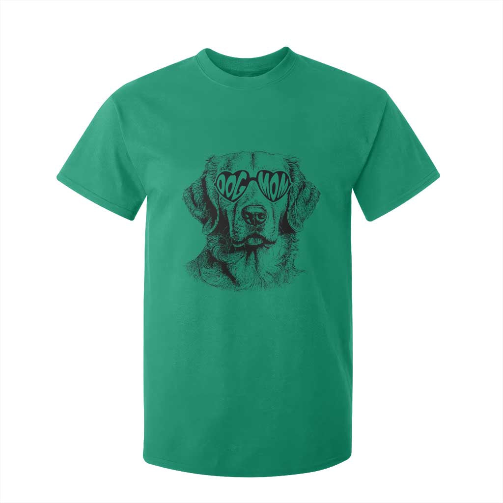 Funny Golden Retirever Dog Mom T Shirt For Kid Heart Shaped Sunglasses TS11 Irish Green Print Your Wear