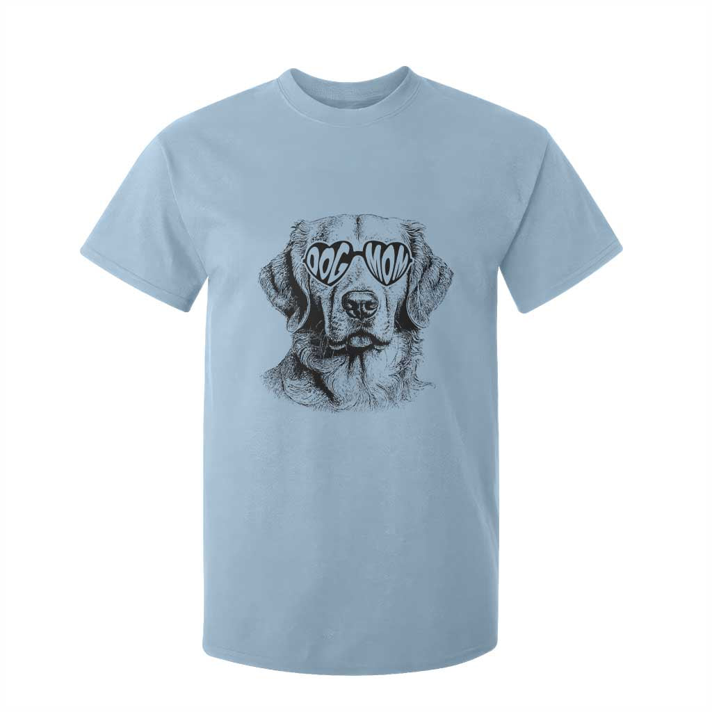 Funny Golden Retirever Dog Mom T Shirt For Kid Heart Shaped Sunglasses TS11 Light Blue Print Your Wear