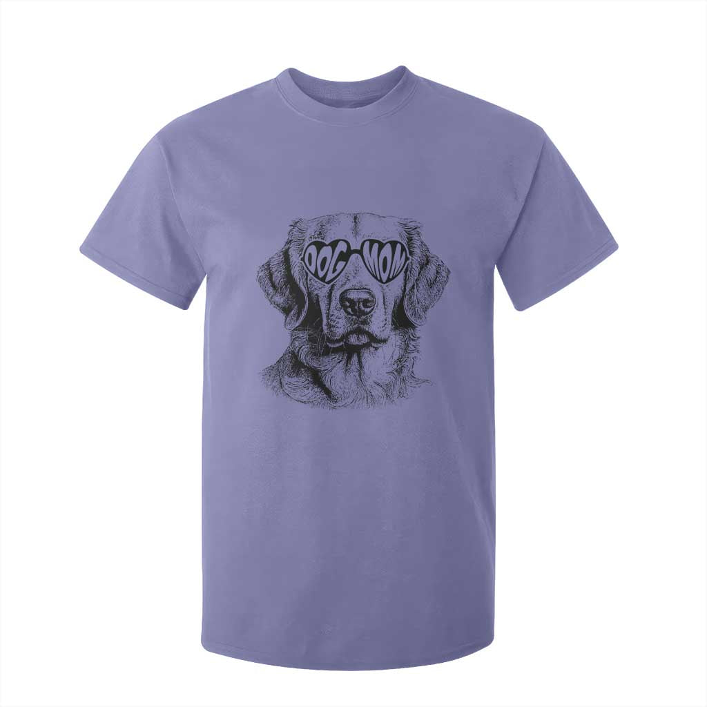 Funny Golden Retirever Dog Mom T Shirt For Kid Heart Shaped Sunglasses TS11 Violet Print Your Wear