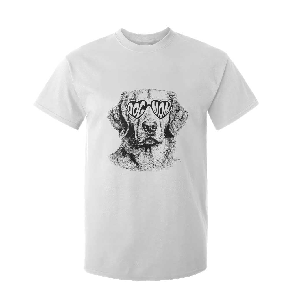 Funny Golden Retirever Dog Mom T Shirt For Kid Heart Shaped Sunglasses TS11 White Print Your Wear