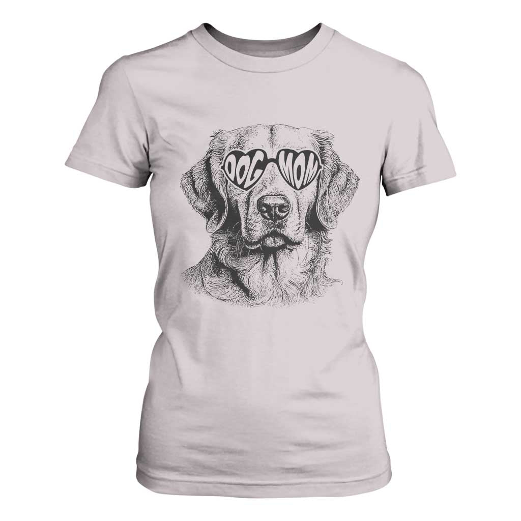Funny Golden Retirever Dog Mom T Shirt For Women Heart Shaped Sunglasses TS11 Ice Gray Print Your Wear