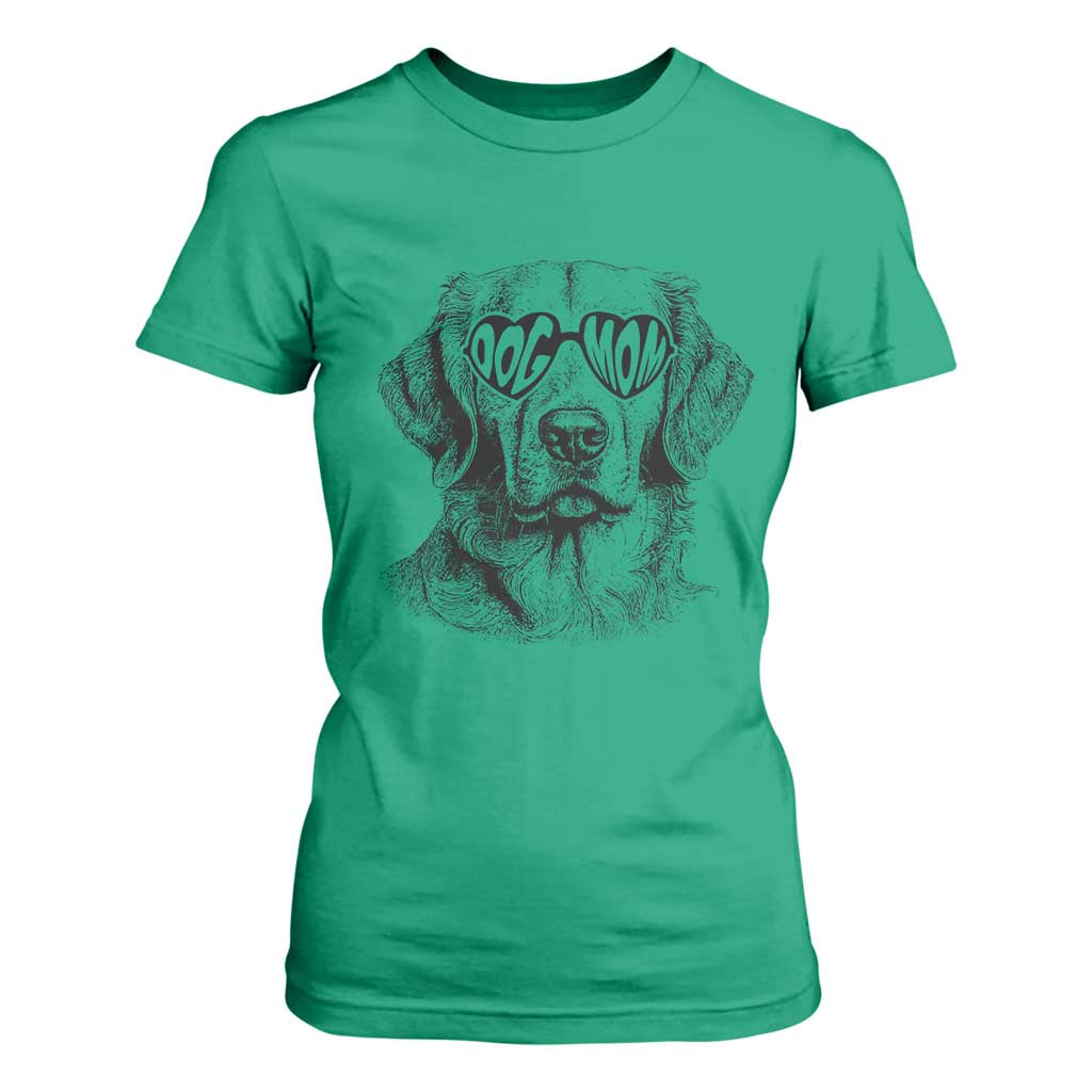 Funny Golden Retirever Dog Mom T Shirt For Women Heart Shaped Sunglasses TS11 Irish Green Print Your Wear