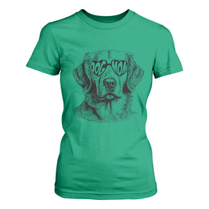 Funny Golden Retirever Dog Mom T Shirt For Women Heart Shaped Sunglasses TS11 Irish Green Print Your Wear