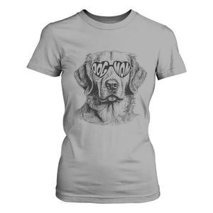 Funny Golden Retirever Dog Mom T Shirt For Women Heart Shaped Sunglasses TS11 Sport Gray Print Your Wear