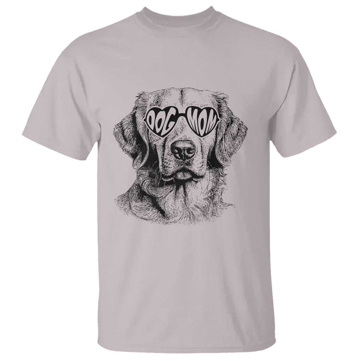 Funny Golden Retirever Dog Mom T Shirt Heart Shaped Sunglasses TS11 Ice Gray Print Your Wear