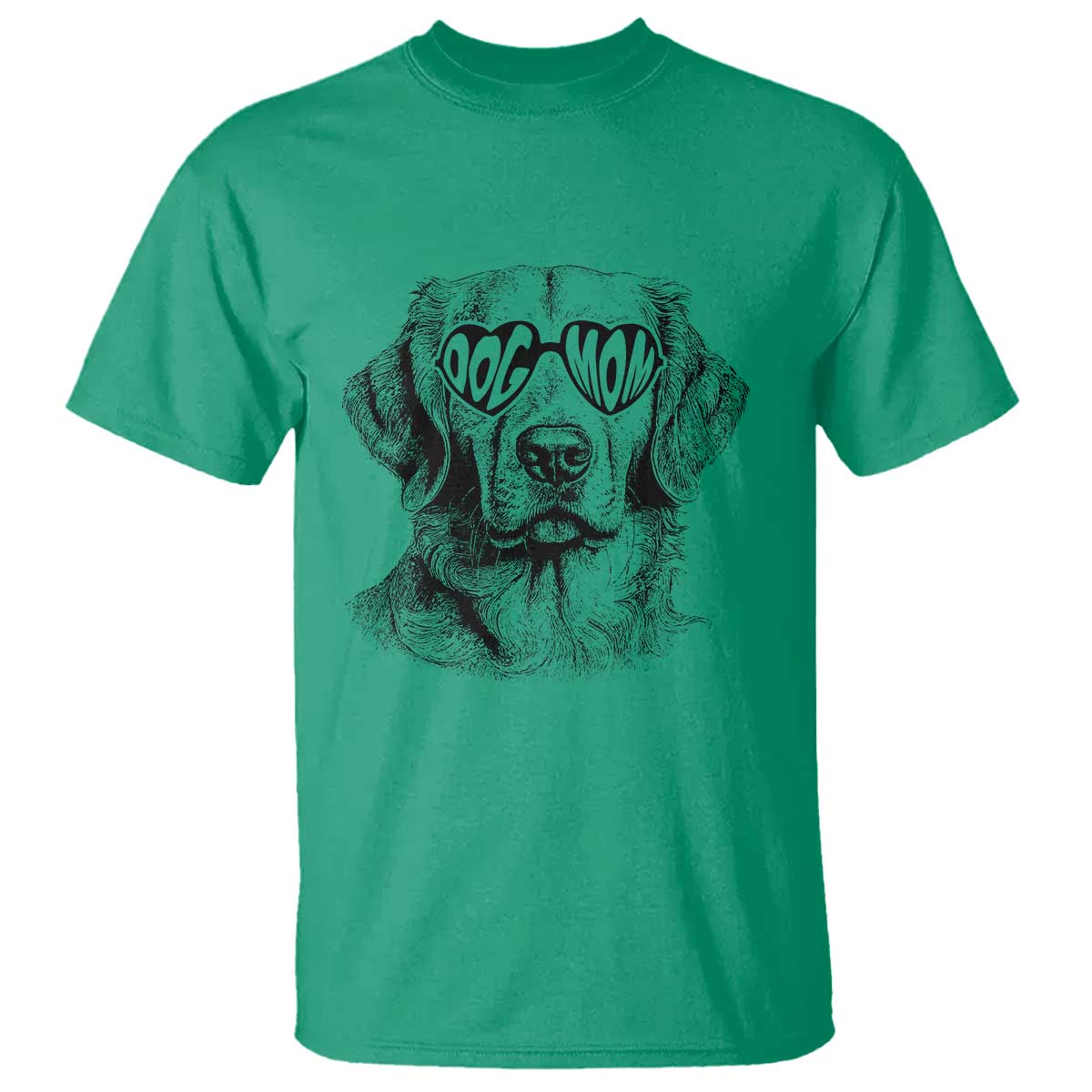 Funny Golden Retirever Dog Mom T Shirt Heart Shaped Sunglasses TS11 Irish Green Print Your Wear