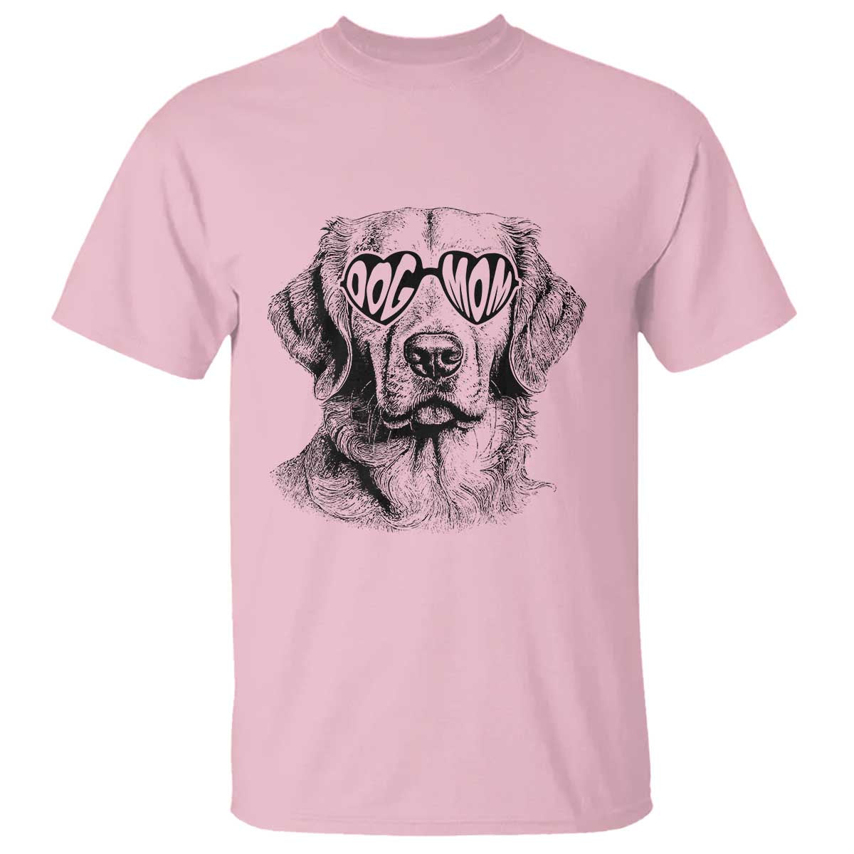 Funny Golden Retirever Dog Mom T Shirt Heart Shaped Sunglasses TS11 Light Pink Print Your Wear